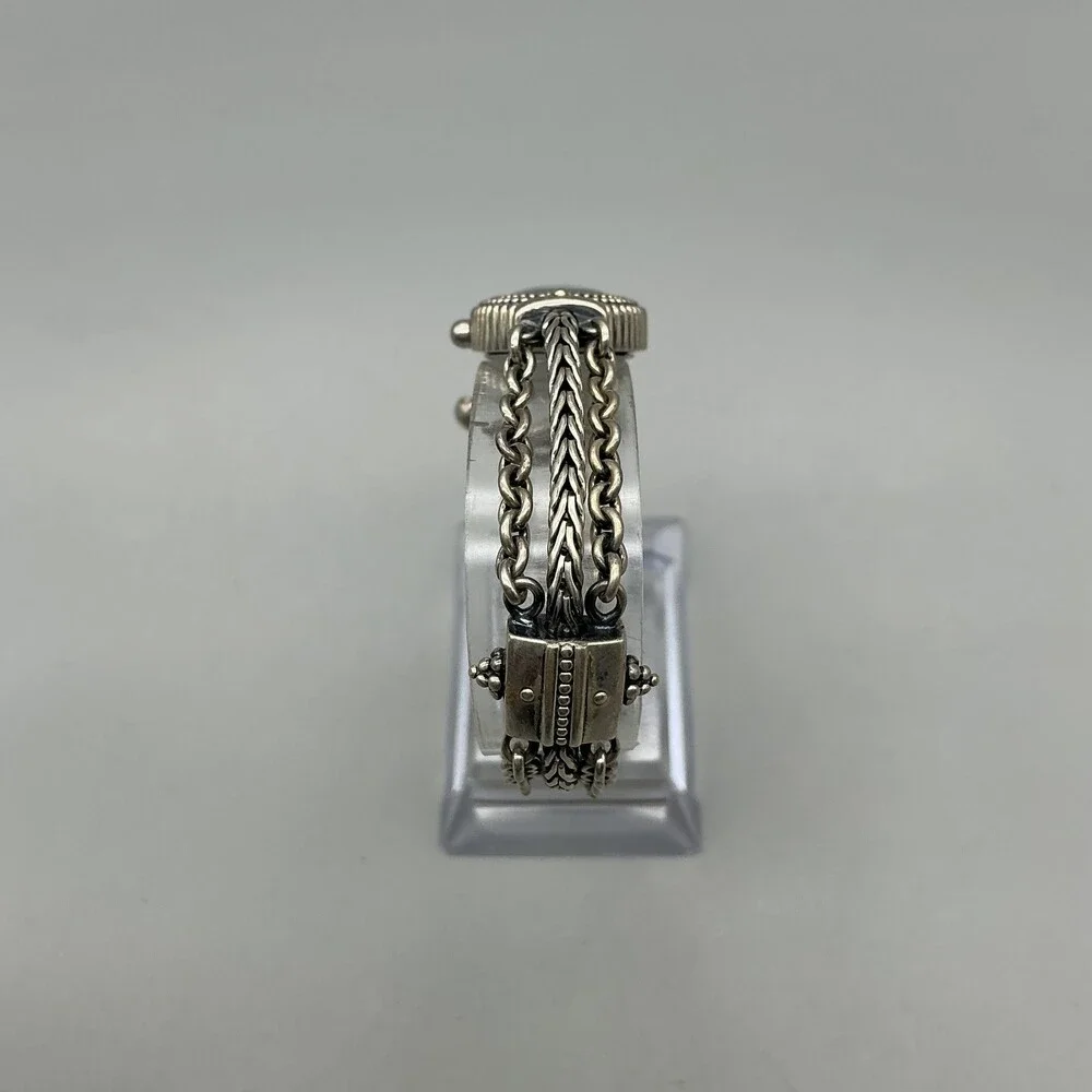 J. Jill Womens Watch 18mm MOP Dial Silver Tone Beaded 10260 New Battery 7.5